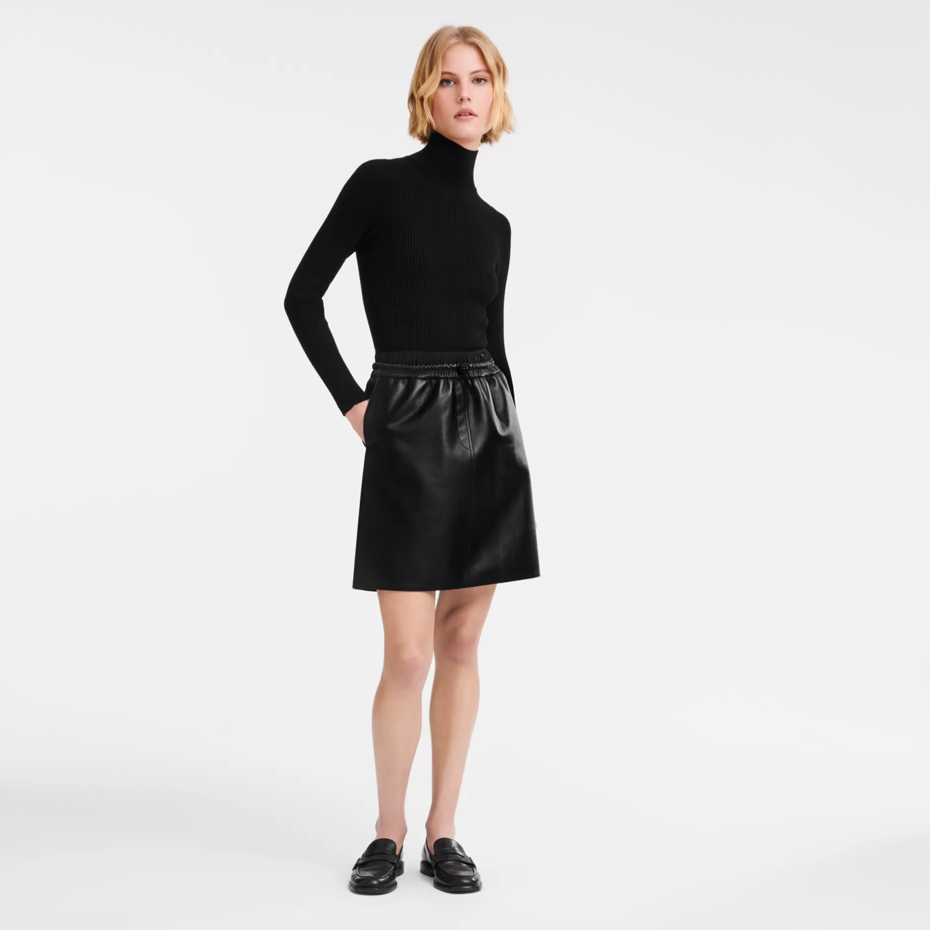 Korte Leren Rok Met Riempatch>Longchamp Outlet